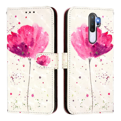OPPO A9 2020 4G Leather Flip Phone Case with 3D Painted Design, Card Holder, Wallet & Stand Function - Durable Protection & Easy Access