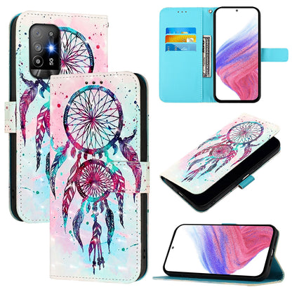 OPPO A94 5G Global Leather Flip Phone Case with 3D Painted Design, Card Holder, Wallet & Stand Function - Durable Protection & Easy Access