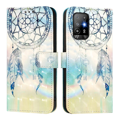 OPPO A94 5G Global Leather Flip Phone Case with 3D Painted Design, Card Holder, Wallet & Stand Function - Durable Protection & Easy Access