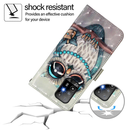 OPPO A94 5G Global Leather Flip Phone Case with 3D Painted Design, Card Holder, Wallet & Stand Function - Durable Protection & Easy Access