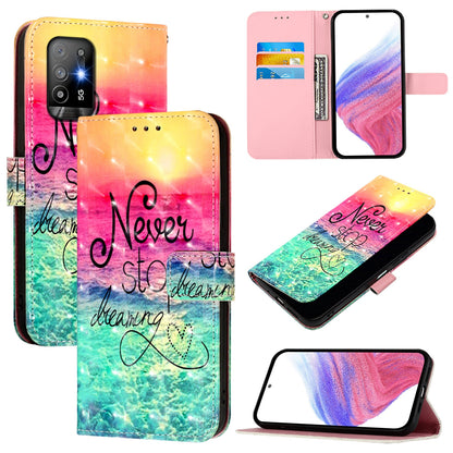 OPPO A94 5G Global Leather Flip Phone Case with 3D Painted Design, Card Holder, Wallet & Stand Function - Durable Protection & Easy Access
