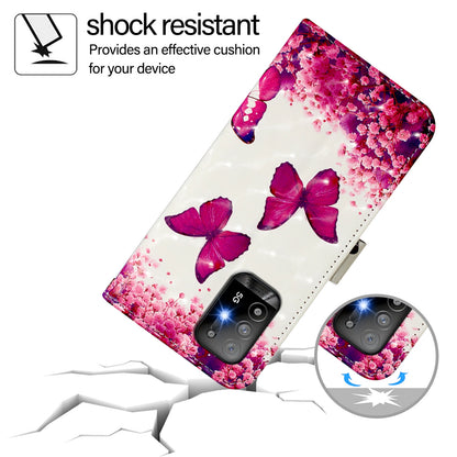 OPPO A94 5G Global Leather Flip Phone Case with 3D Painted Design, Card Holder, Wallet & Stand Function - Durable Protection & Easy Access