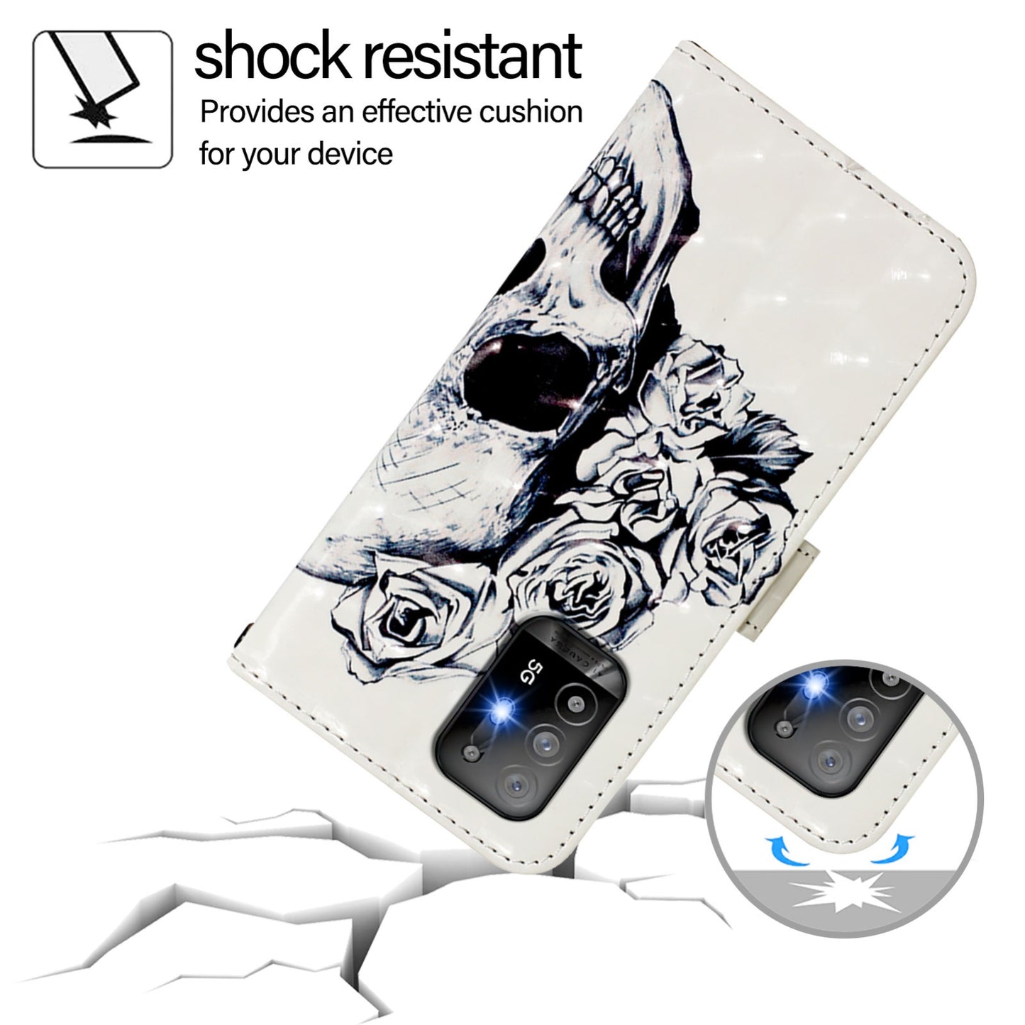 OPPO A94 5G Global Leather Flip Phone Case with 3D Painted Design, Card Holder, Wallet & Stand Function - Durable Protection & Easy Access