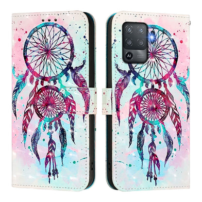 OPPO F19 Pro Leather Flip Phone Case with 3D Painted Design, Card Holder, Wallet & Stand Function - Durable Protection & Easy Access