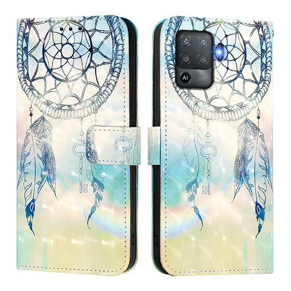 OPPO Reno5 F Leather Flip Phone Case with 3D Painted Design, Card Holder, Wallet & Stand Function - Durable Protection & Easy Access