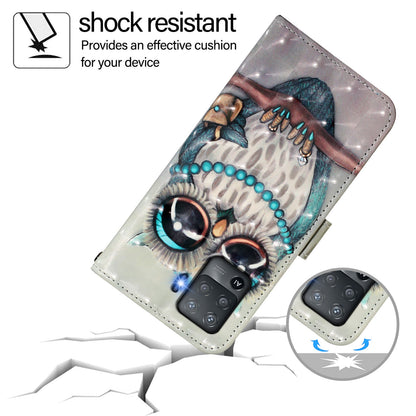 OPPO Reno5 F Leather Flip Phone Case with 3D Painted Design, Card Holder, Wallet & Stand Function - Durable Protection & Easy Access