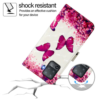 OPPO F19 Pro Leather Flip Phone Case with 3D Painted Design, Card Holder, Wallet & Stand Function - Durable Protection & Easy Access