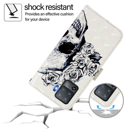 OPPO Reno5 F Leather Flip Phone Case with 3D Painted Design, Card Holder, Wallet & Stand Function - Durable Protection & Easy Access