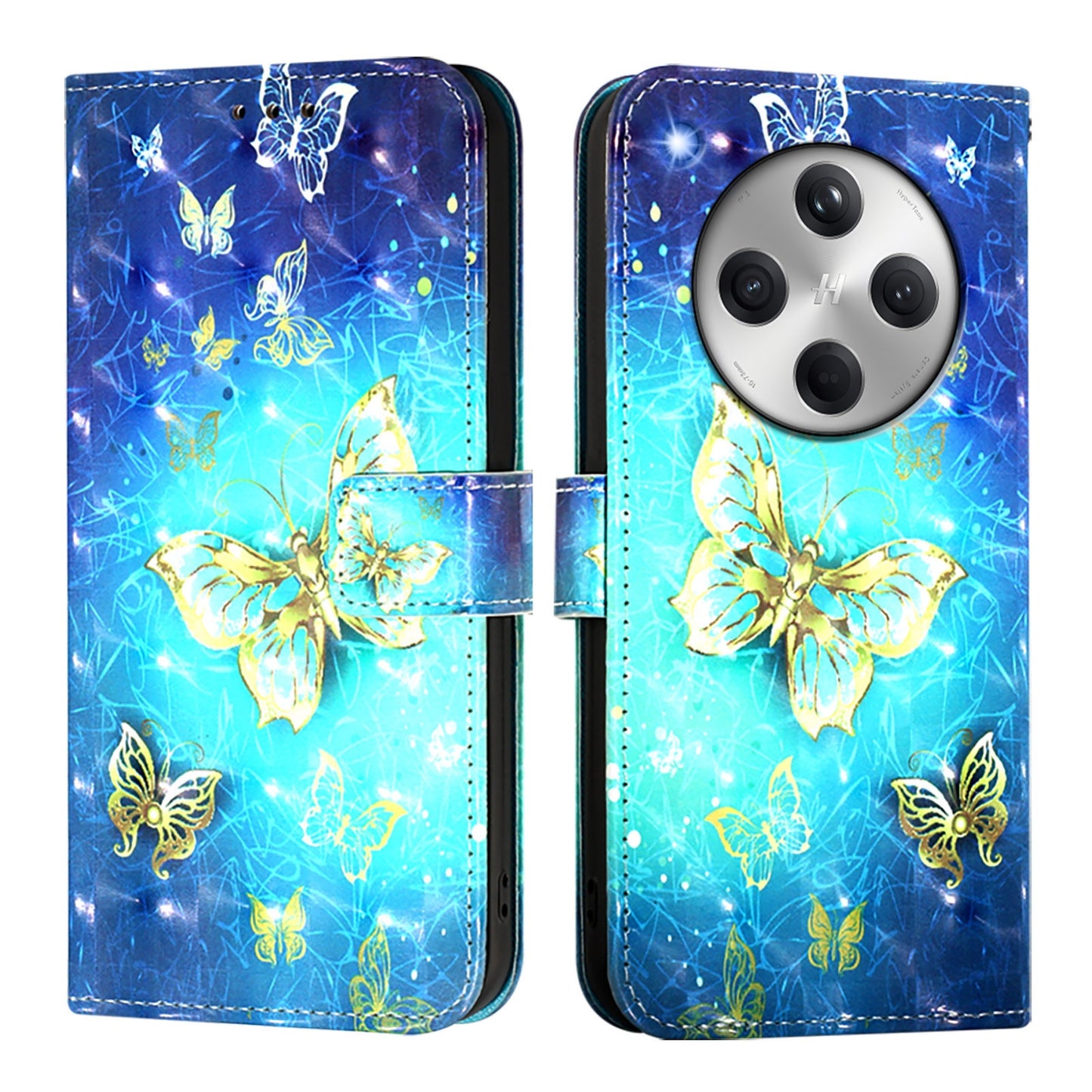 OPPO Find X8 Leather Flip Phone Case with 3D Painted Design, Card Holder, Wallet & Stand Function - Durable Protection & Easy Access