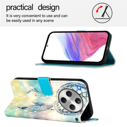 OPPO Find X8 Leather Flip Phone Case with 3D Painted Design, Card Holder, Wallet & Stand Function - Durable Protection & Easy Access