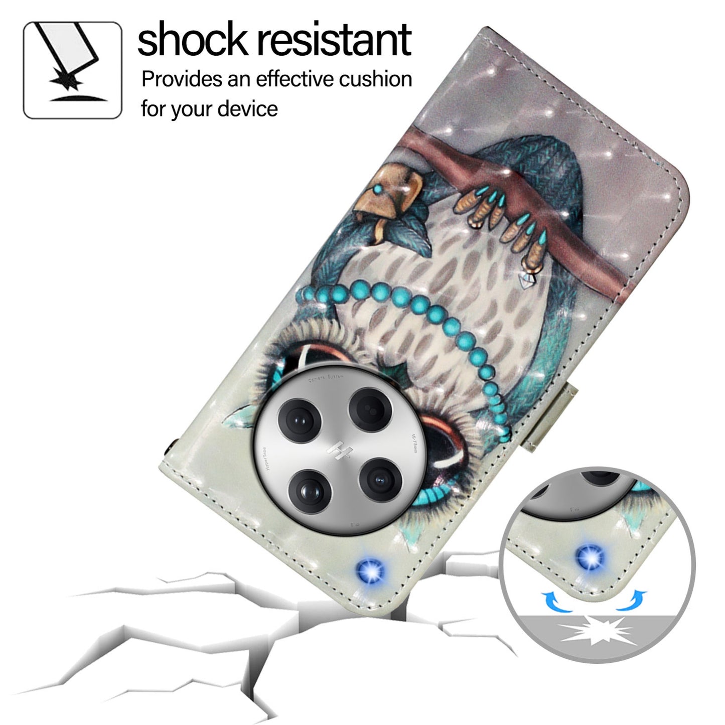 OPPO Find X8 Leather Flip Phone Case with 3D Painted Design, Card Holder, Wallet & Stand Function - Durable Protection & Easy Access