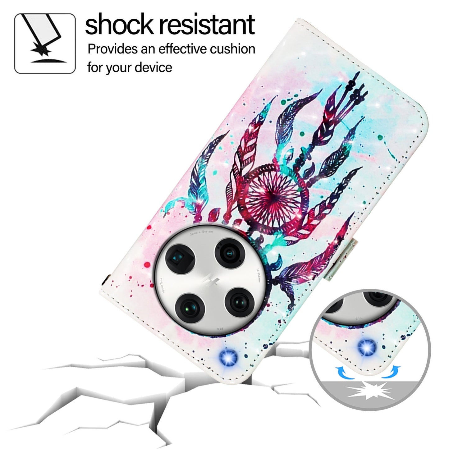 OPPO Find X8 Pro Leather Flip Phone Case with 3D Painted Design, Card Holder, Wallet & Stand Function - Durable Protection & Easy Access