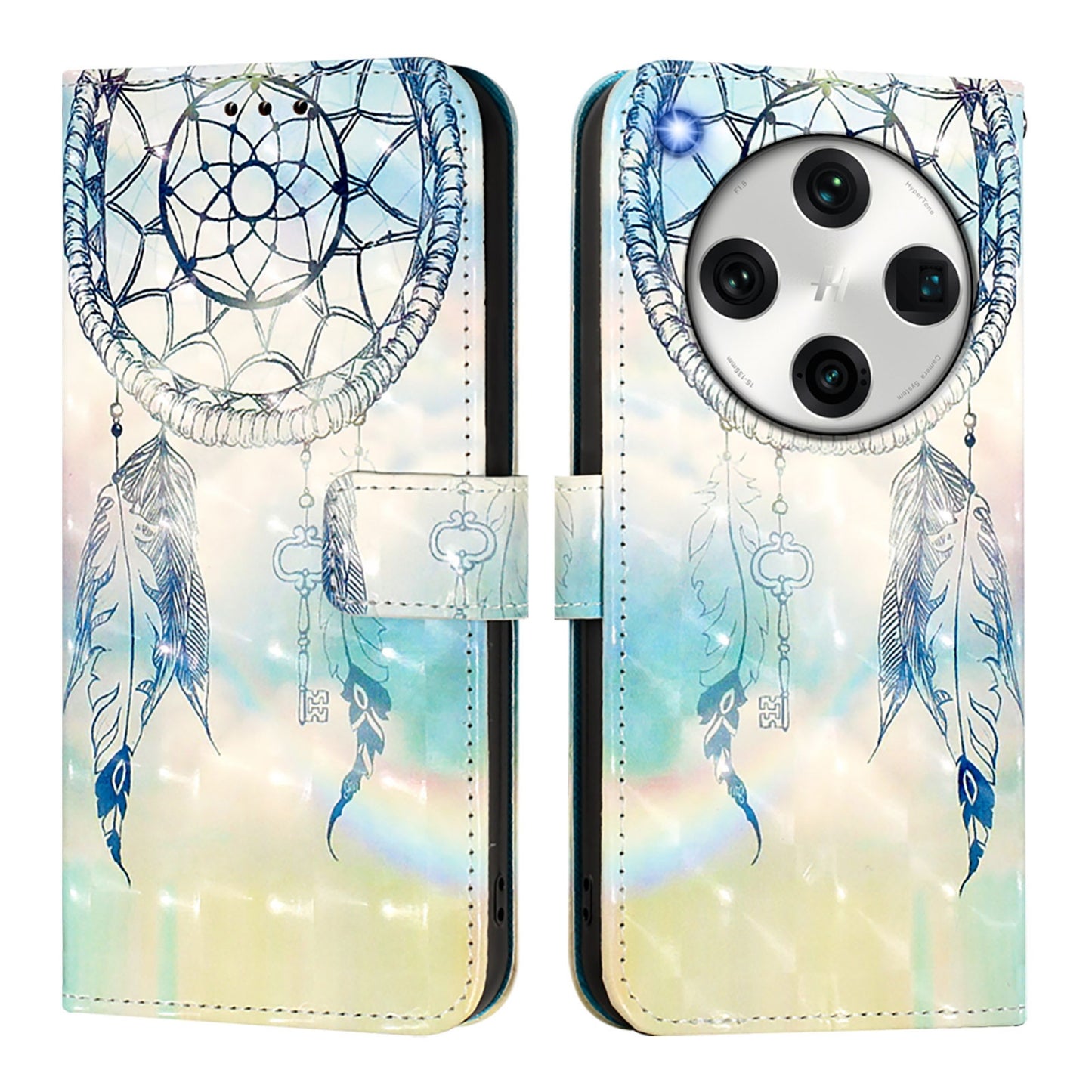 OPPO Find X8 Pro Leather Flip Phone Case with 3D Painted Design, Card Holder, Wallet & Stand Function - Durable Protection & Easy Access