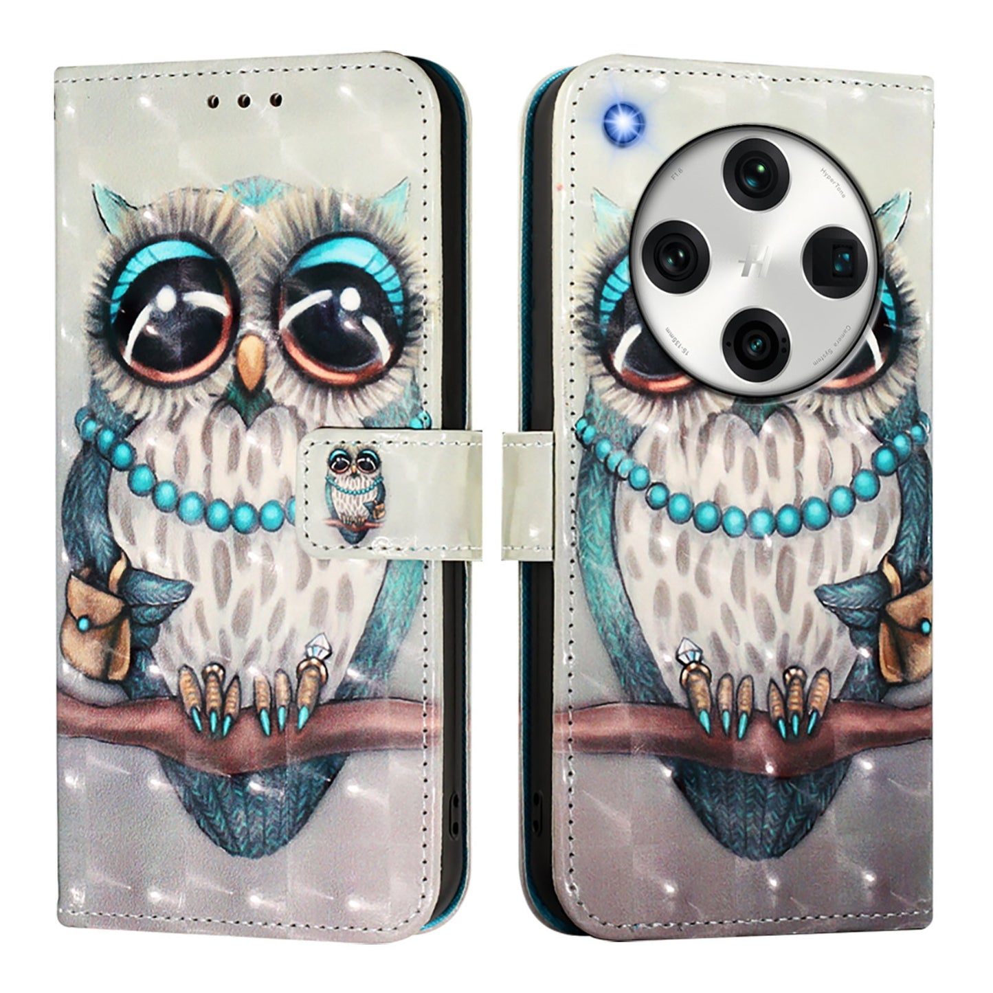 OPPO Find X8 Pro Leather Flip Phone Case with 3D Painted Design, Card Holder, Wallet & Stand Function - Durable Protection & Easy Access