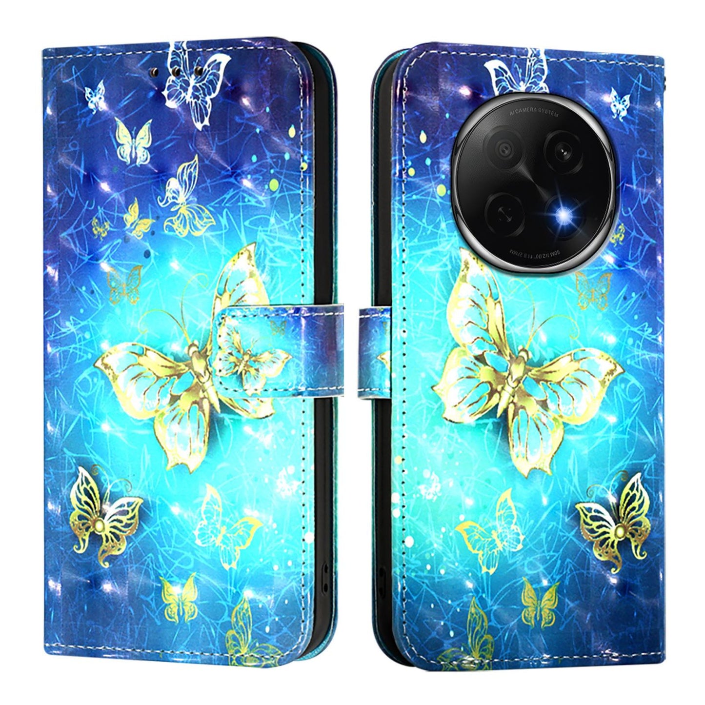 OPPO A5 Pro China Leather Flip Phone Case with 3D Painted Design, Card Holder, Wallet & Stand Function - Durable Protection & Easy Access