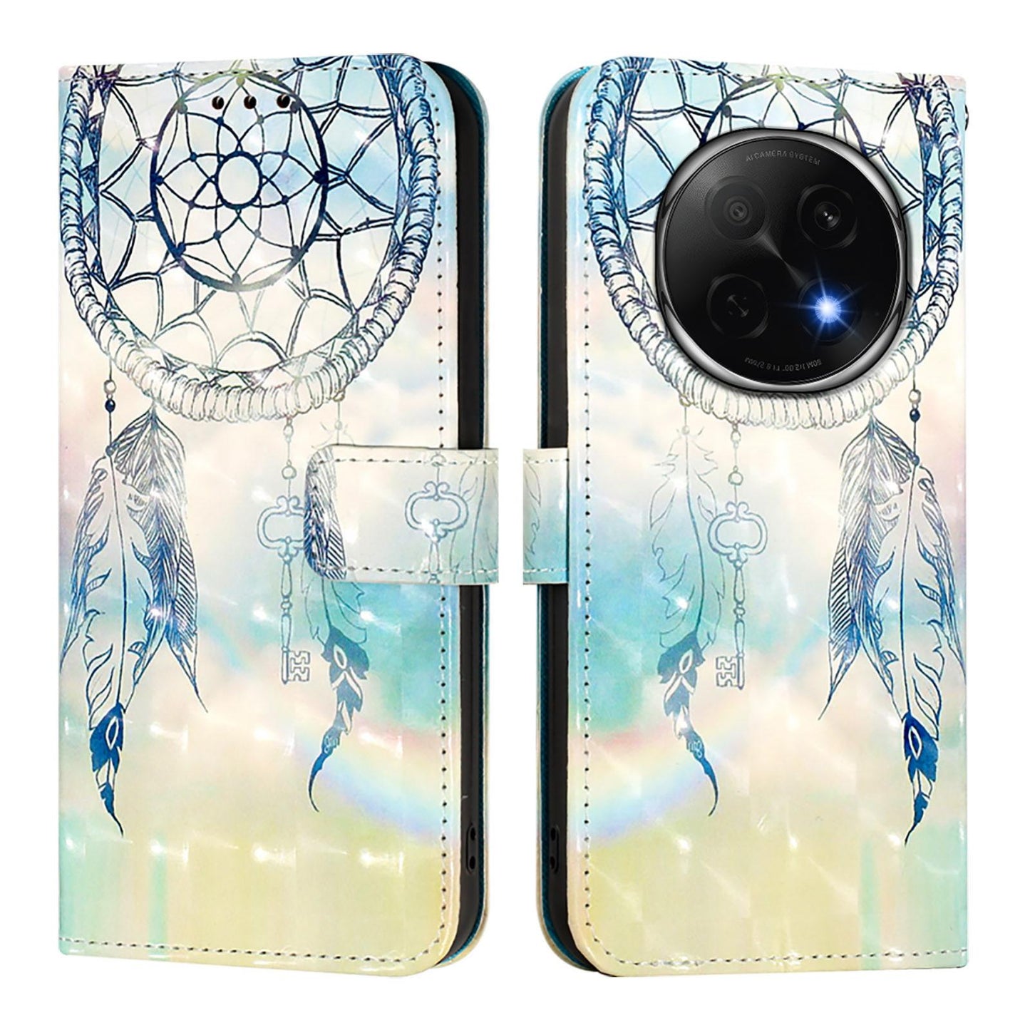 OPPO A5 Pro China Leather Flip Phone Case with 3D Painted Design, Card Holder, Wallet & Stand Function - Durable Protection & Easy Access