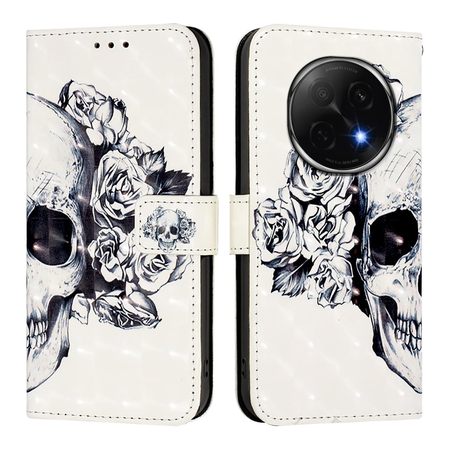 OPPO A5 Pro China Leather Flip Phone Case with 3D Painted Design, Card Holder, Wallet & Stand Function - Durable Protection & Easy Access