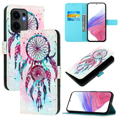 OPPO Reno13 F 5G Global Leather Flip Phone Case with 3D Painted Design, Card Holder, Wallet & Stand Function - Durable Protection & Easy Access