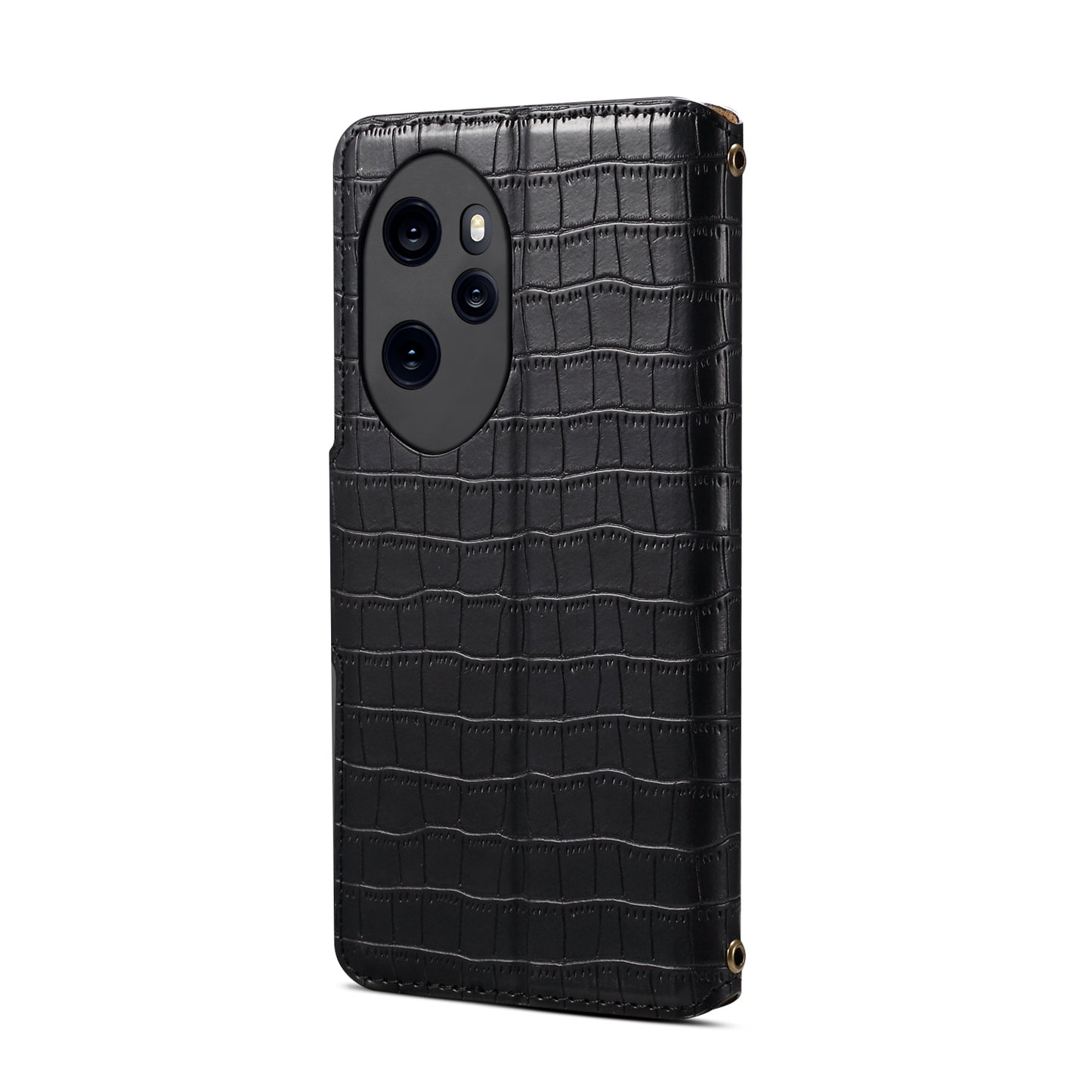 Honor 100 Pro Denior Leather Case - Crocodile Texture with Oil Edge, Wallet & Kickstand Features