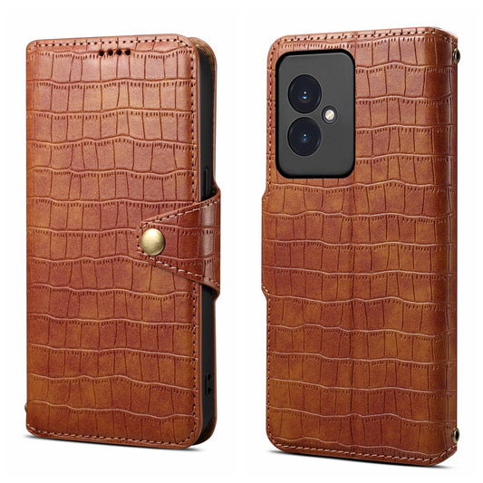 Honor 100 Denior Leather Case - Crocodile Texture with Oil Edge, Wallet & Kickstand Features