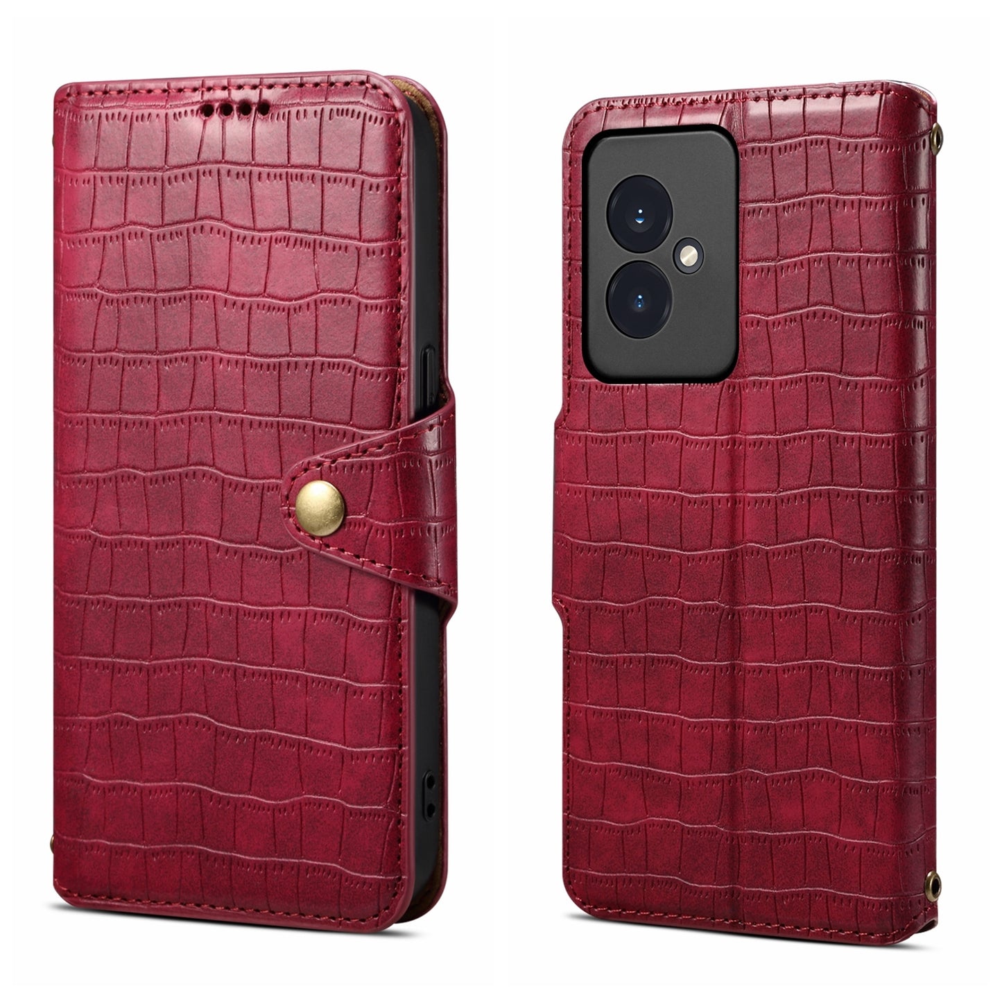 Honor 100 Denior Leather Case - Crocodile Texture with Oil Edge, Wallet & Kickstand Features