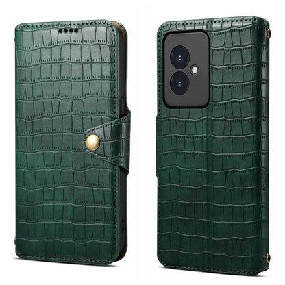 Honor 100 Denior Leather Case - Crocodile Texture with Oil Edge, Wallet & Kickstand Features