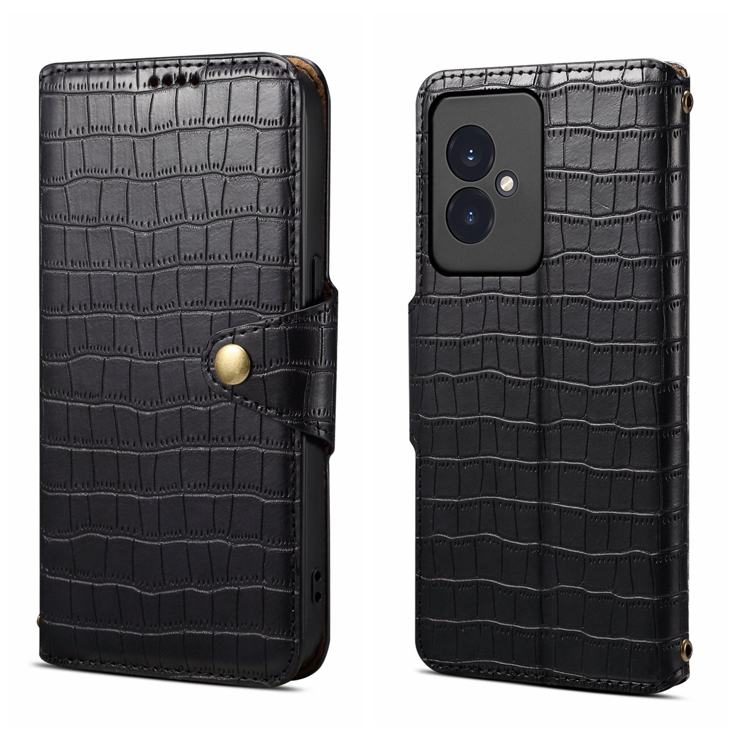 Honor 100 Denior Leather Case - Crocodile Texture with Oil Edge, Wallet & Kickstand Features