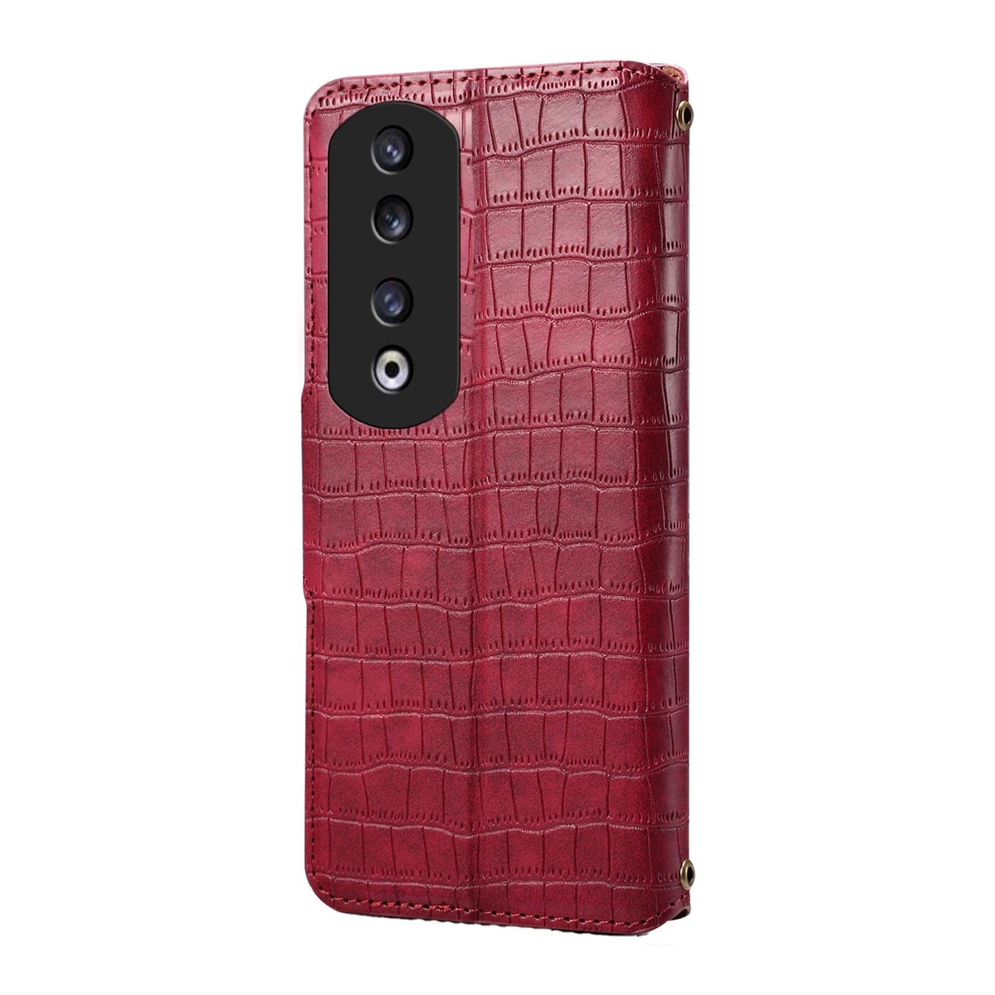 Honor 90 Pro Denior Leather Case - Crocodile Texture with Oil Edge, Wallet & Kickstand Features