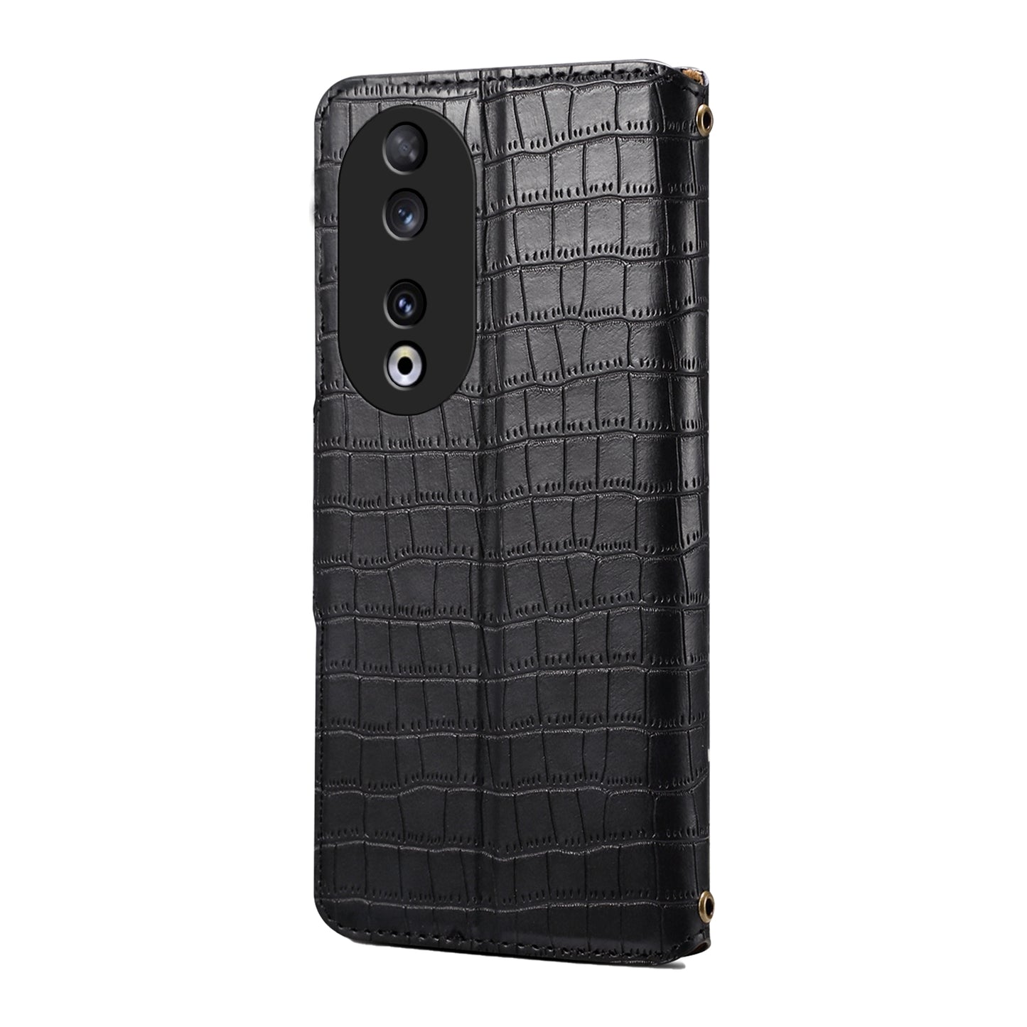 Honor 90 Denior Leather Case - Crocodile Texture with Oil Edge, Wallet & Kickstand Features