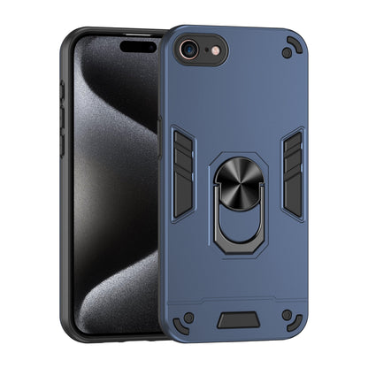Shockproof iPhone SE 2022/SE 2020 Phone Case with 360° Rotatable Metal Ring Holder, Magnetic Car Mount Stand, Ultra-Thin PC & Silicone Protection Cover