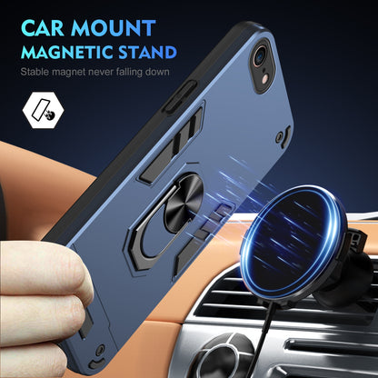 Shockproof iPhone SE 2022/SE 2020 Phone Case with 360° Rotatable Metal Ring Holder, Magnetic Car Mount Stand, Ultra-Thin PC & Silicone Protection Cover
