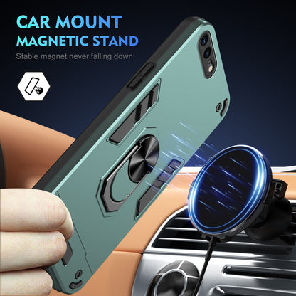 Shockproof iPhone 8 Plus Phone Case with 360° Rotatable Metal Ring Holder, Magnetic Car Mount Stand, Ultra-Thin PC & Silicone Protection Cover