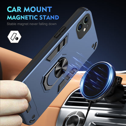 Shockproof iPhone 11 Phone Case with 360° Rotatable Metal Ring Holder, Magnetic Car Mount Stand, Ultra-Thin PC & Silicone Protection Cover
