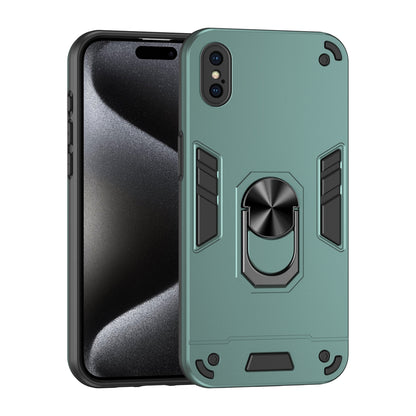 Shockproof iPhone X/XS Phone Case with 360° Rotatable Metal Ring Holder, Magnetic Car Mount Stand, Ultra-Thin PC & Silicone Protection Cover