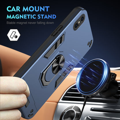 Shockproof iPhone XS Max Phone Case with 360° Rotatable Metal Ring Holder, Magnetic Car Mount Stand, Ultra-Thin PC & Silicone Protection Cover