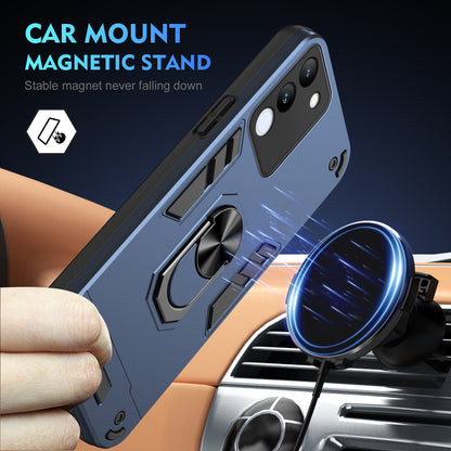 Shockproof vivo V29e 5G Phone Case with 360° Rotatable Metal Ring Holder, Magnetic Car Mount Stand, Ultra-Thin PC & Silicone Protection Cover