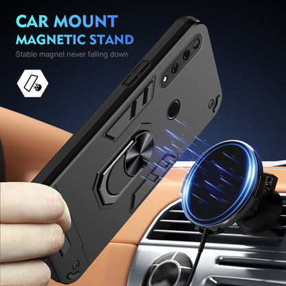 Shockproof Huawei Y9 Prime 2019 Phone Case with 360° Rotatable Metal Ring Holder, Magnetic Car Mount Stand, Ultra-Thin PC & Silicone Protection Cover