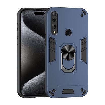 Shockproof Huawei Y9 Prime 2019 Phone Case with 360° Rotatable Metal Ring Holder, Magnetic Car Mount Stand, Ultra-Thin PC & Silicone Protection Cover