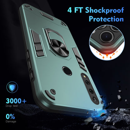 Shockproof Huawei Y9 Prime 2019 Phone Case with 360° Rotatable Metal Ring Holder, Magnetic Car Mount Stand, Ultra-Thin PC & Silicone Protection Cover