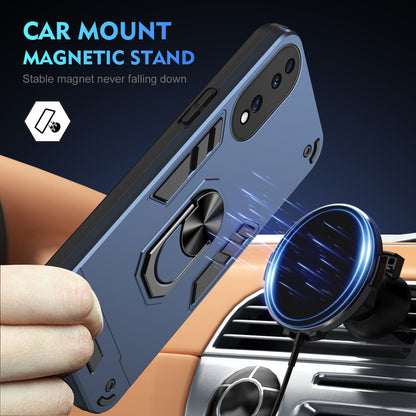 Shockproof Honor 70 Phone Case with 360° Rotatable Metal Ring Holder, Magnetic Car Mount Stand, Ultra-Thin PC & Silicone Protection Cover