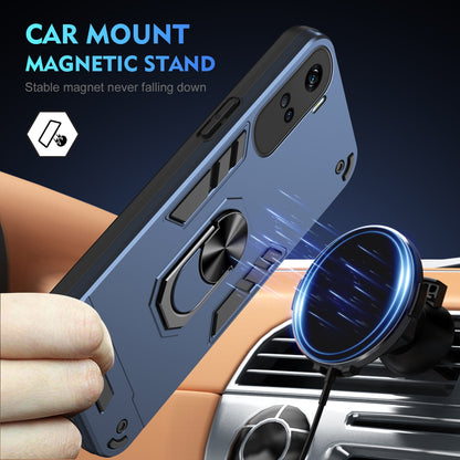 Shockproof Honor 90 Lite Phone Case with 360° Rotatable Metal Ring Holder, Magnetic Car Mount Stand, Ultra-Thin PC & Silicone Protection Cover