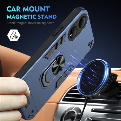 Shockproof Honor X7 Phone Case with 360° Rotatable Metal Ring Holder, Magnetic Car Mount Stand, Ultra-Thin PC & Silicone Protection Cover