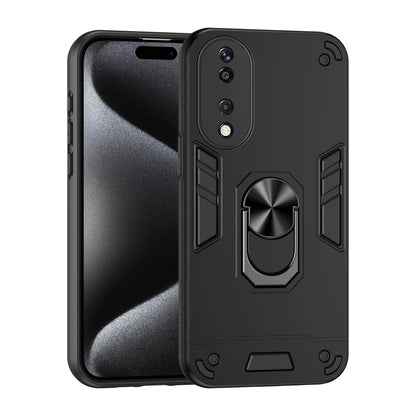 Shockproof Honor X7b Phone Case with 360° Rotatable Metal Ring Holder, Magnetic Car Mount Stand, Ultra-Thin PC & Silicone Protection Cover
