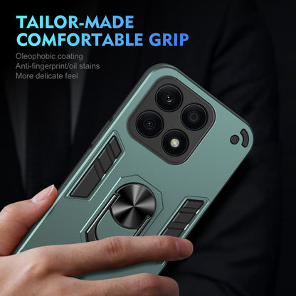 Shockproof Honor X8a Phone Case with 360° Rotatable Metal Ring Holder, Magnetic Car Mount Stand, Ultra-Thin PC & Silicone Protection Cover