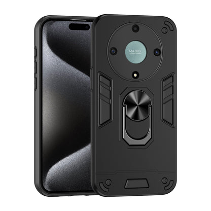 Shockproof Honor X9a Phone Case with 360° Rotatable Metal Ring Holder, Magnetic Car Mount Stand, Ultra-Thin PC & Silicone Protection Cover