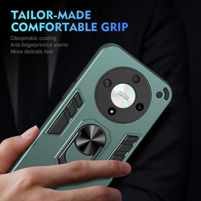 Shockproof Honor X9b Phone Case with 360° Rotatable Metal Ring Holder, Magnetic Car Mount Stand, Ultra-Thin PC & Silicone Protection Cover