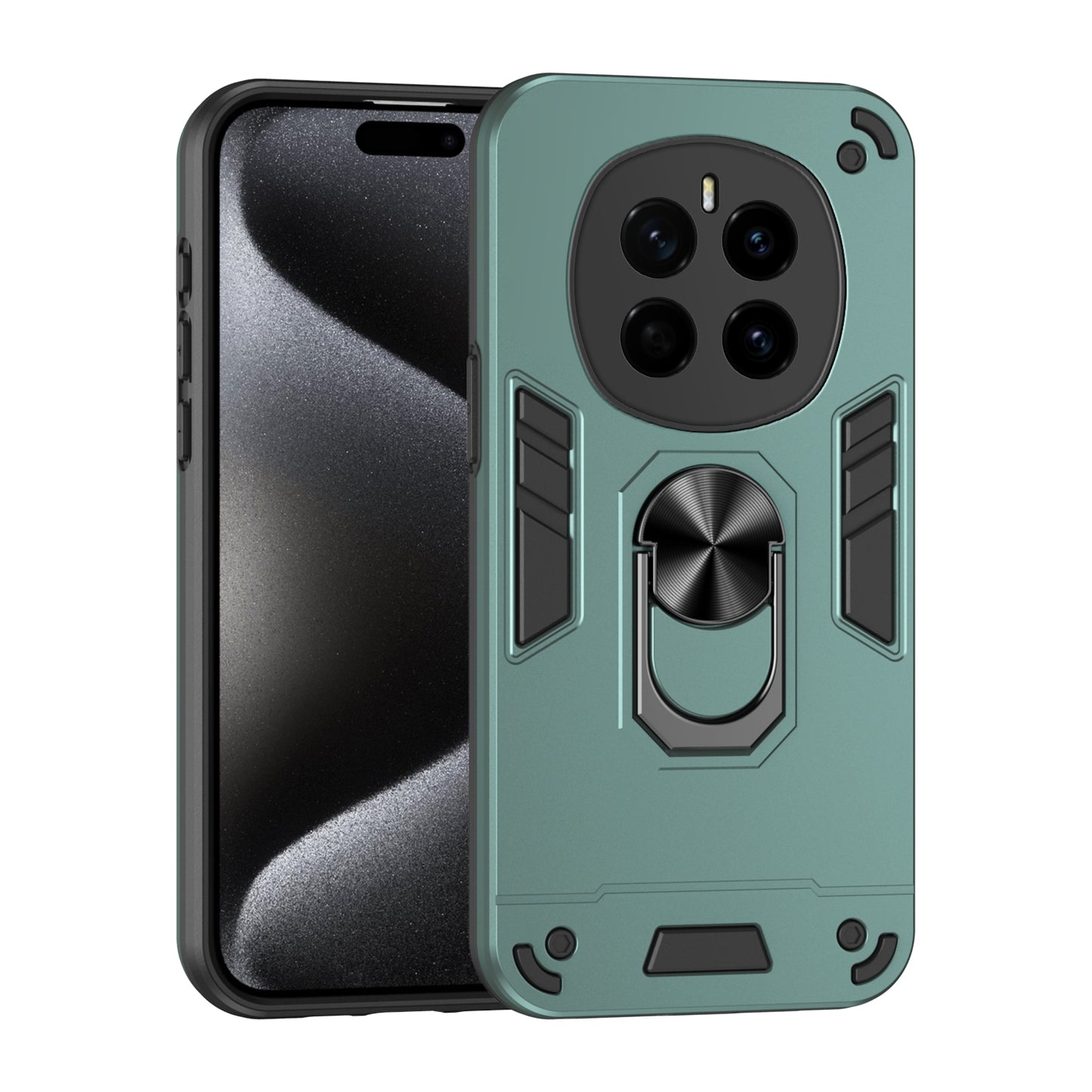 Shockproof Honor Magic7 Phone Case with 360° Rotatable Metal Ring Holder, Magnetic Car Mount Stand, Ultra-Thin PC & Silicone Protection Cover