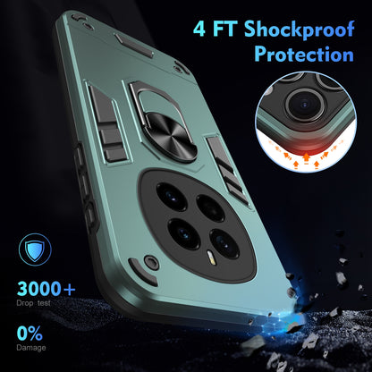 Shockproof Honor Magic7 Phone Case with 360° Rotatable Metal Ring Holder, Magnetic Car Mount Stand, Ultra-Thin PC & Silicone Protection Cover