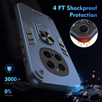 Shockproof Honor Magic7 Pro Phone Case with 360° Rotatable Metal Ring Holder, Magnetic Car Mount Stand, Ultra-Thin PC & Silicone Protection Cover