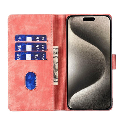 iPhone 15 Pro Max Heart & Cat Embossed Multi-Functional Pen Leather Wallet Phone Case with Stand and Card Slots